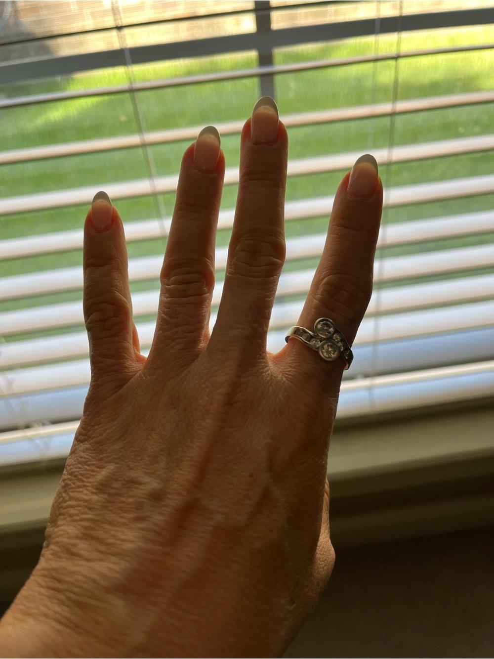Sterling Silver Double Stone CZ Ring with smaller accent stones